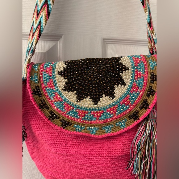 Rhinestone Colorful Colombian Wayuu Mochila Bag! - Picture 5 of 5
